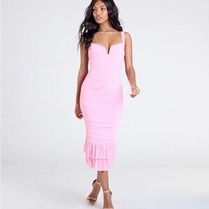 Elegant Pink Sleeveless Dress